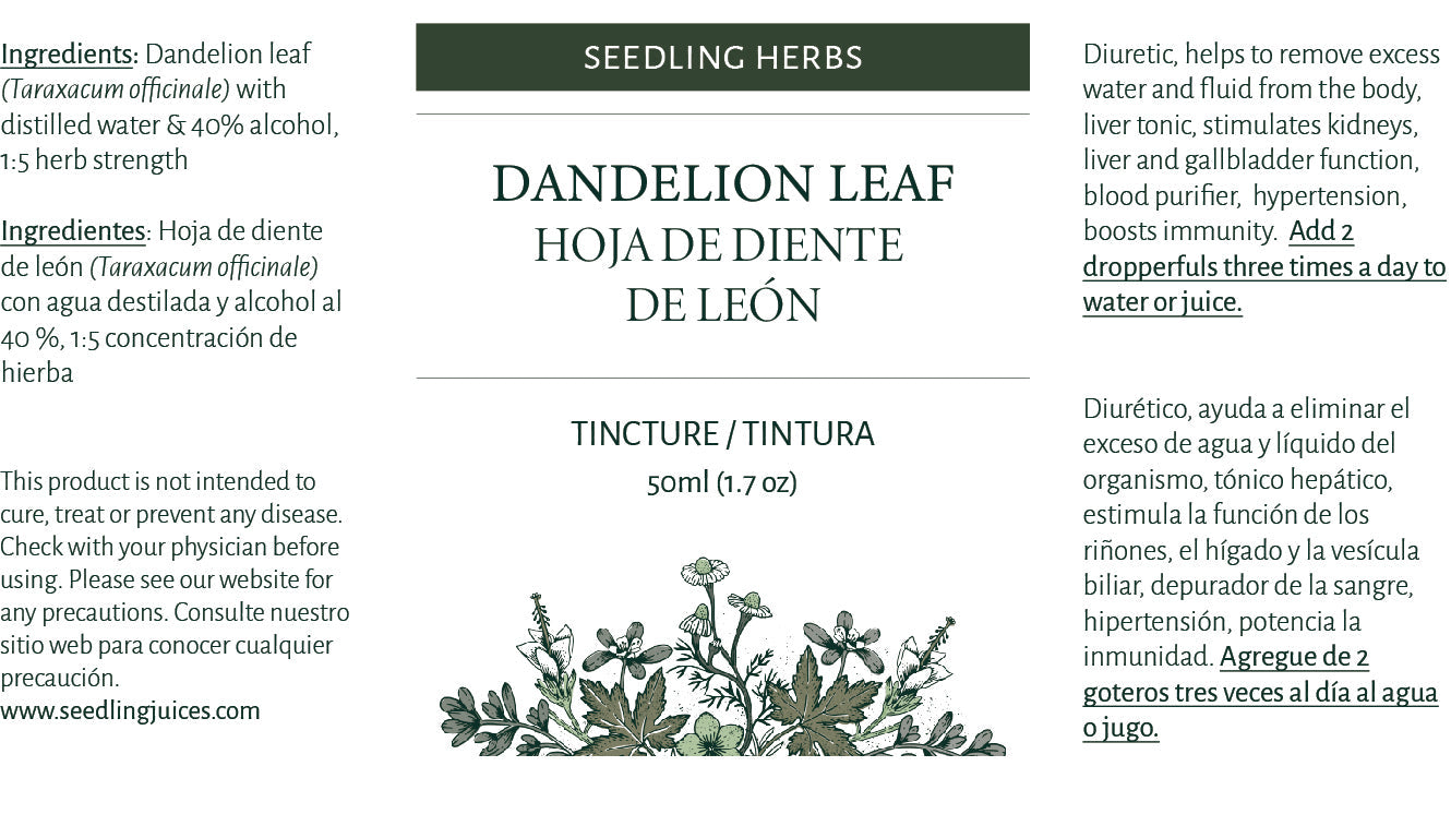 Tintura de hoja de diente de león